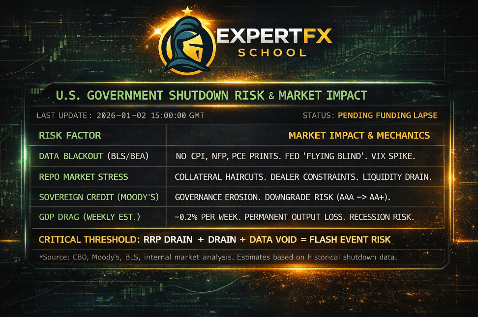 US Government Shutdown in 28 Days and Systemic Risk for 2026 - XAU/USD Gold NASDAQ Strategies - ExpertFX School